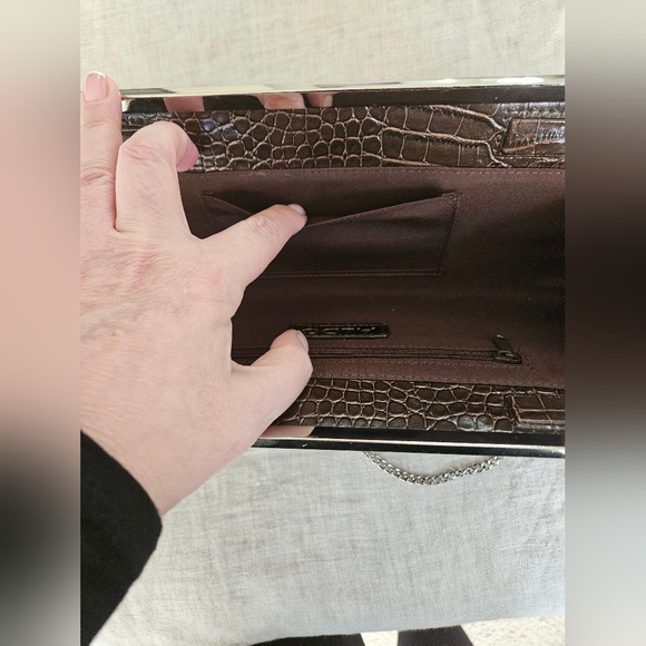 EUC Aldo Croc Embossed Leather Clutch - Picture 10 of 10